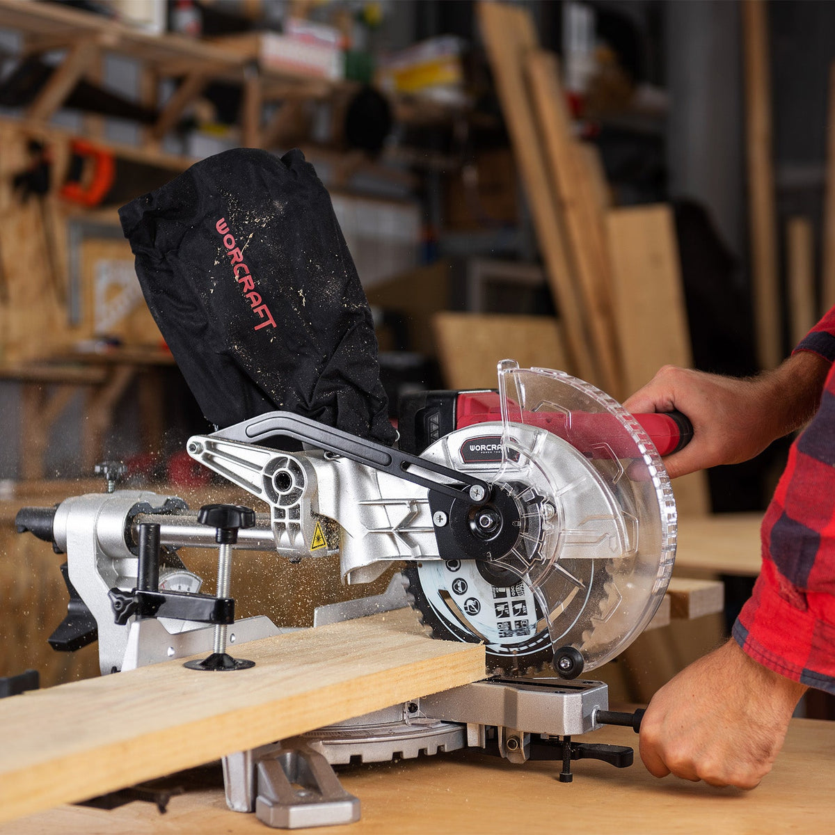 WorCraft 20V Cordless Sliding Miter Saw Kit with 4.0Ah Battery Options & Charger