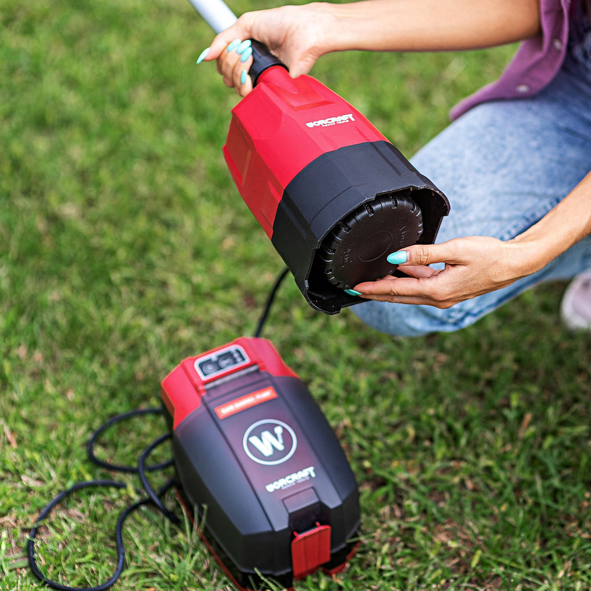 WorCraft 20V Cordless Rain Barrel Pump Kit with 4.0Ah Battery Options & Charger