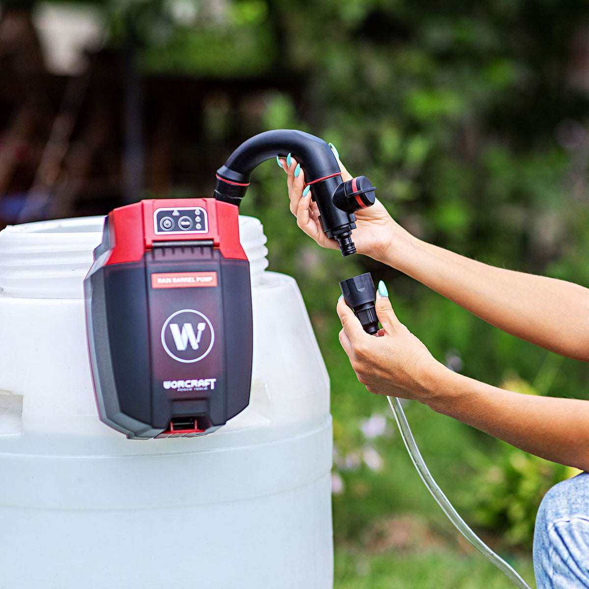 WorCraft 20V Cordless Rain Barrel Pump Kit with 4.0Ah Battery Options & Charger