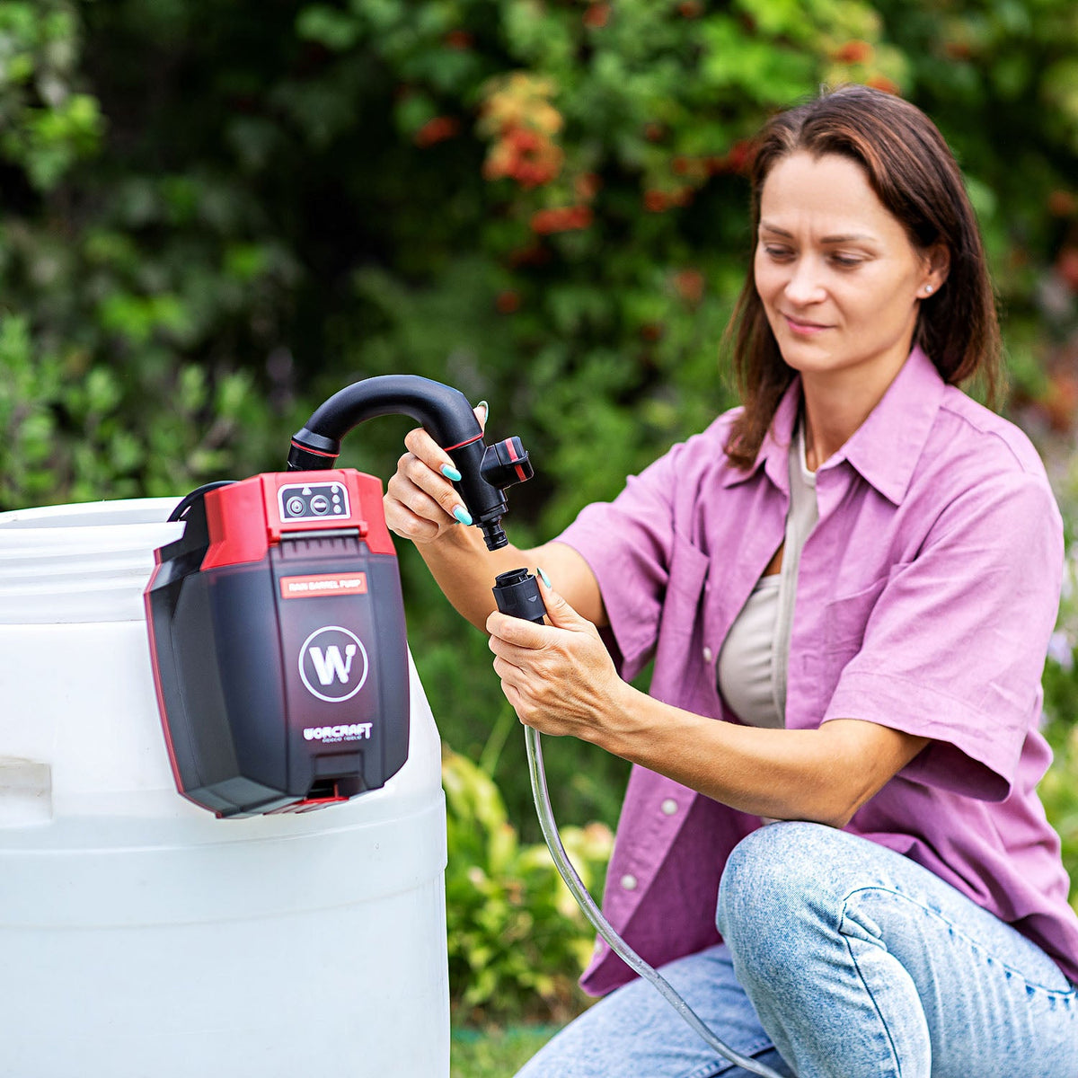 WorCraft 20V Cordless Rain Barrel Pump Kit with 4.0Ah Battery Options & Charger