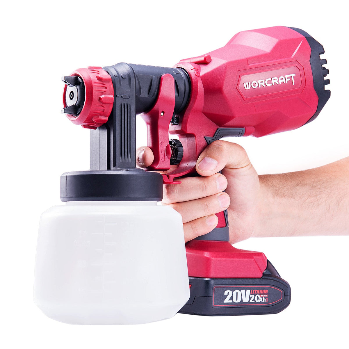 WorCraft 20V Cordless HVLP Paint Sprayer Kit with 2.0Ah Battery Options & Charger