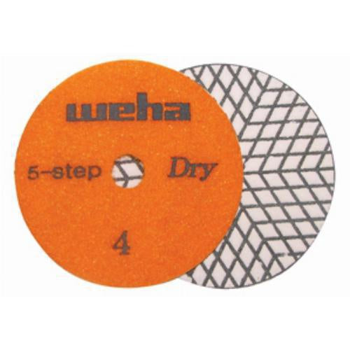 Weha 4" 5 Step Dry Diamond Polishing Pads | Close-up Detail | diamond polishing pad | Pro Tool Haus