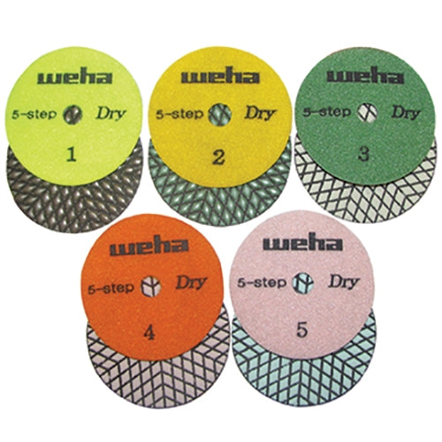 Weha 4" 5 Step Dry Diamond Polishing Pads | diamond polishing pad | Pro Tool Haus