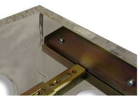 Front-to-back Sink Setter bracket installation in standard kitchen cabinet