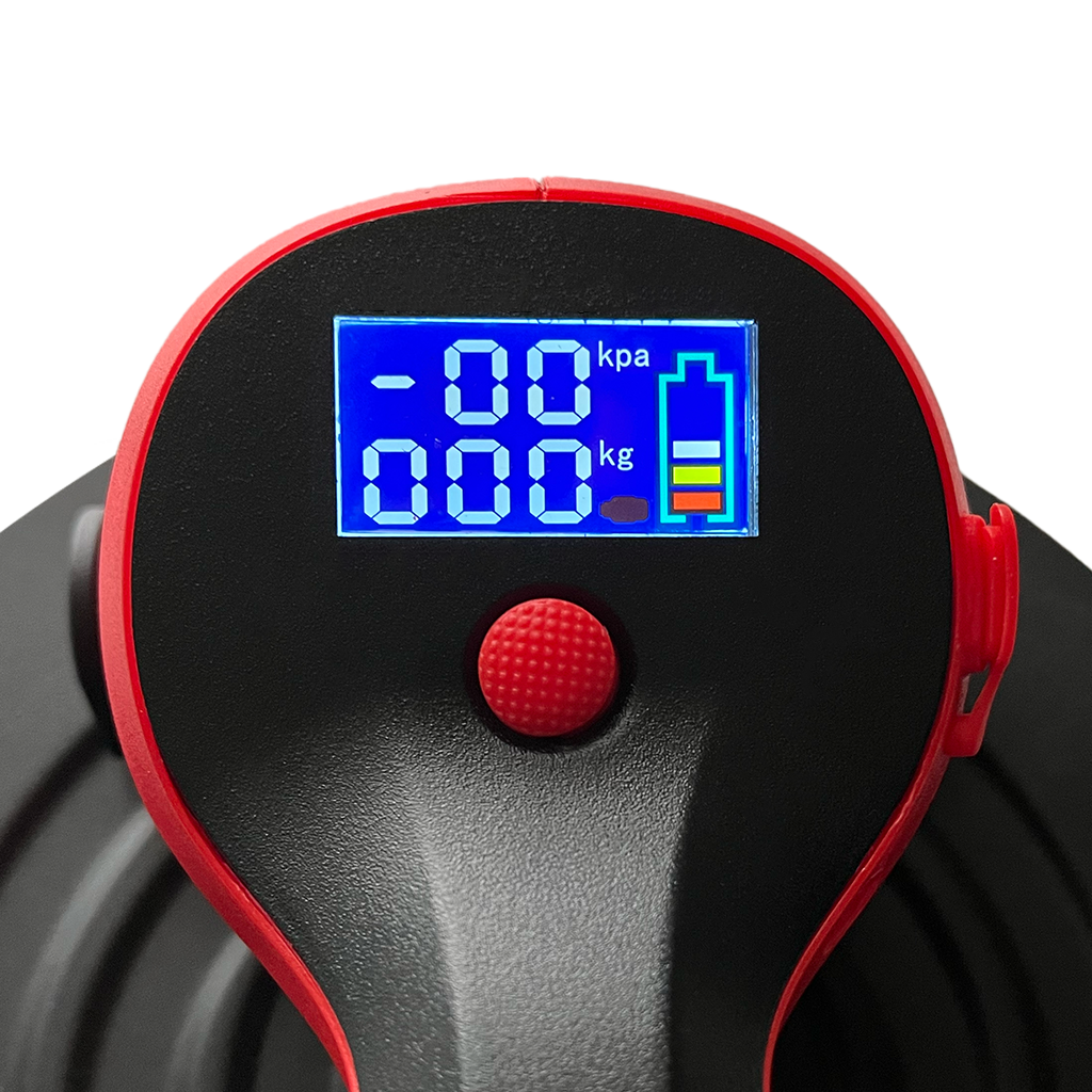 Close-up of LED display and dual battery system on the TuffCup Hades