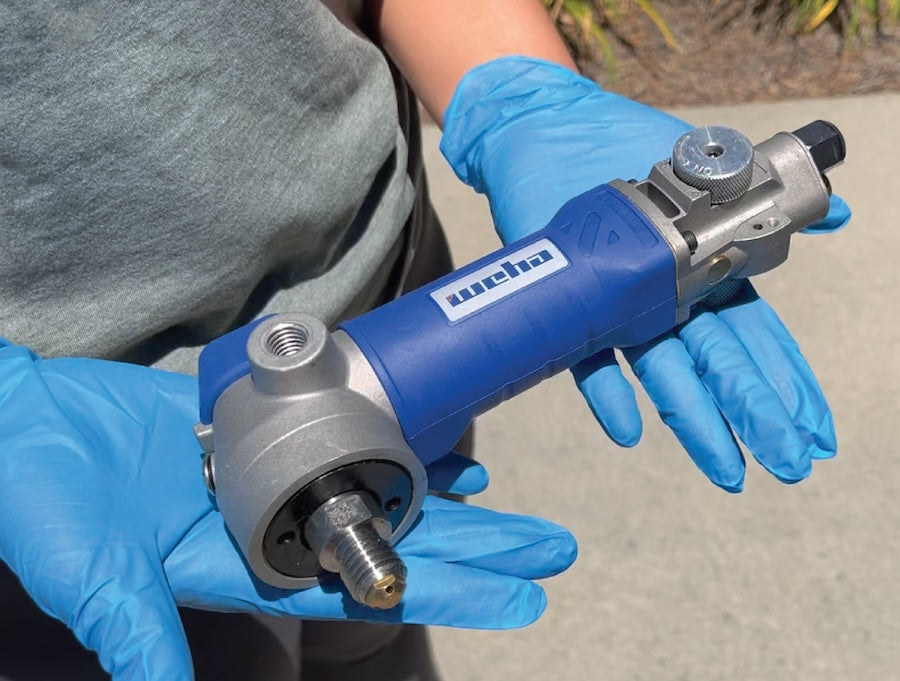 Weha MaxPro Pneumatic Wet Grinder | Close-up Detail | air polisher | Pro Tool Haus