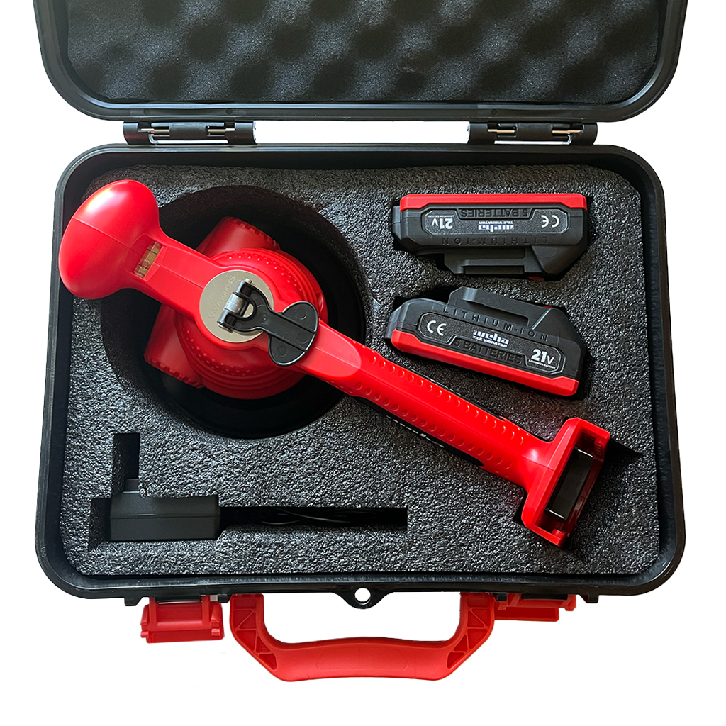 Tuffcup V12 6" Tile Vibrator 12,000 RPM for large porcelain panels and larger tile | In-Use View | ceramic | Pro Tool Haus