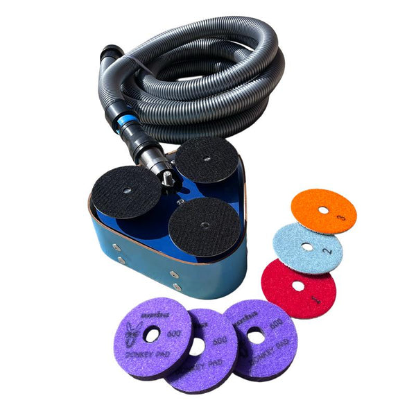 Stone Ray 3-Head Surface Grinder & Polishing Machine — 7 lb, Wet/Dry, For Stone, Concrete & Terrazzo