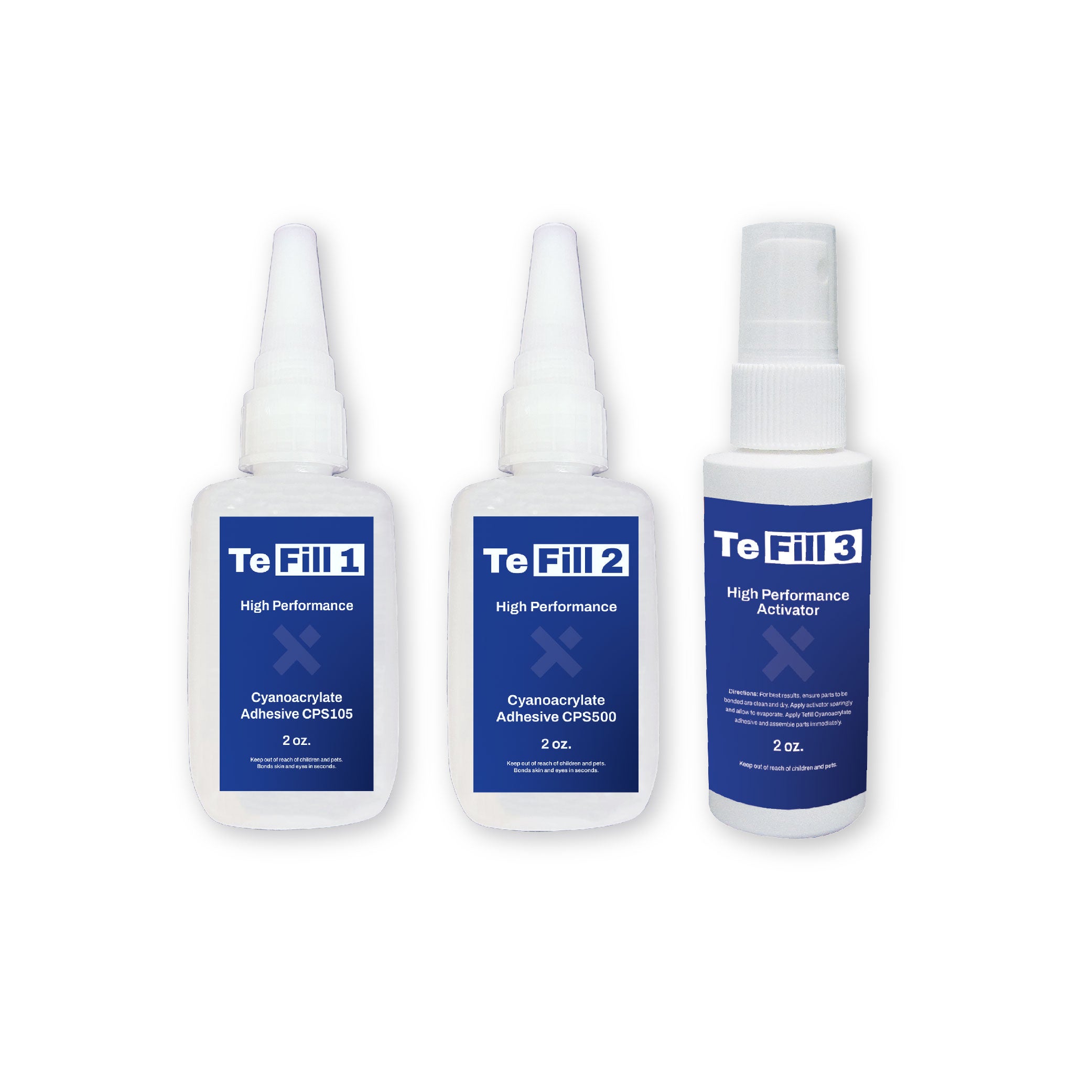 Cyanoacrylate Wood Filler set of 3