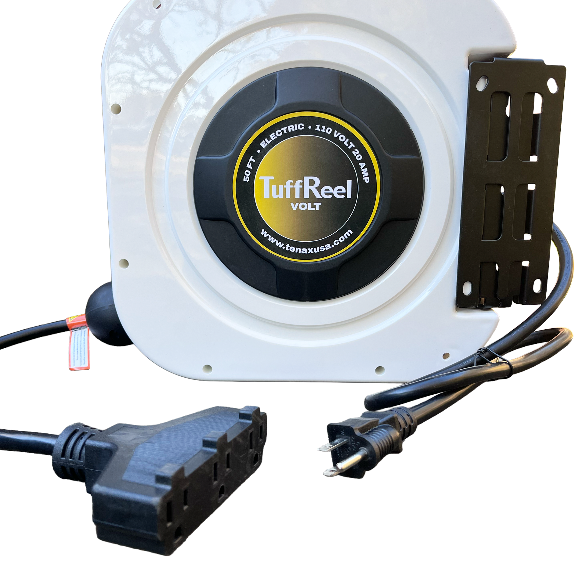Tenax USA TuffReel Volt 50 FT Retractable Electric Hose Reel | Specification View | electric reel | Pro Tool Haus