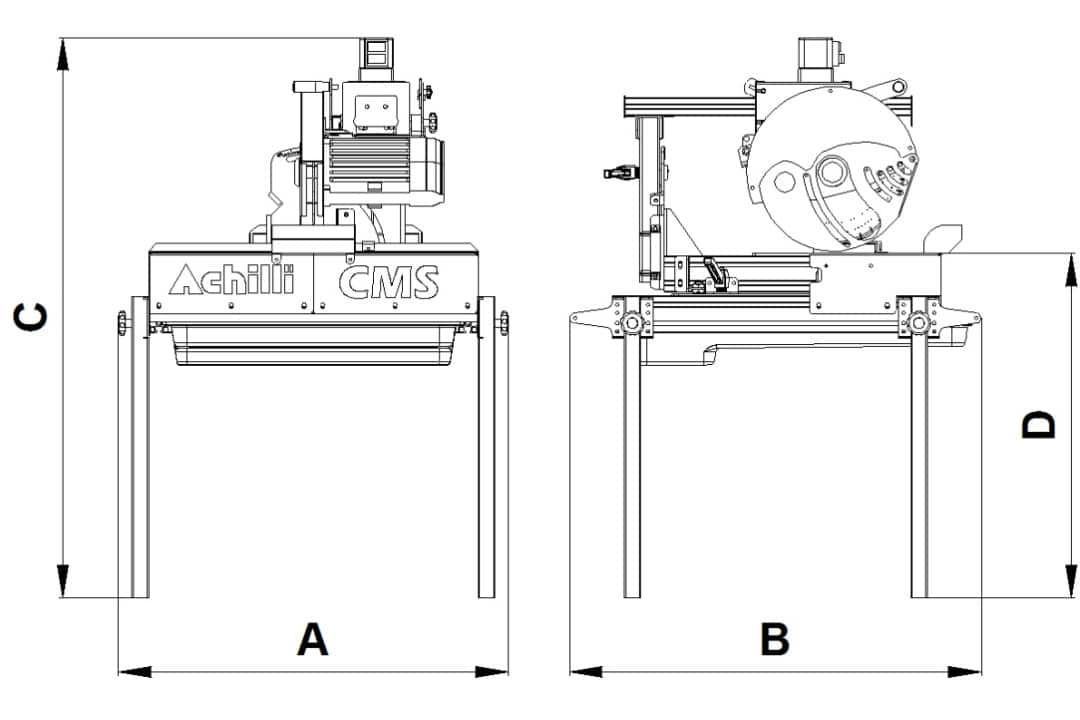 Achilli CMS Portable Wet Cut Sliding Compound Miter Saw | View 16 | miter saw | Pro Tool Haus
