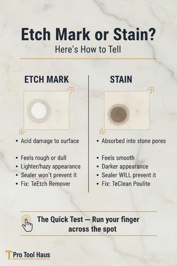 Example of a stain or an etch mark infographic