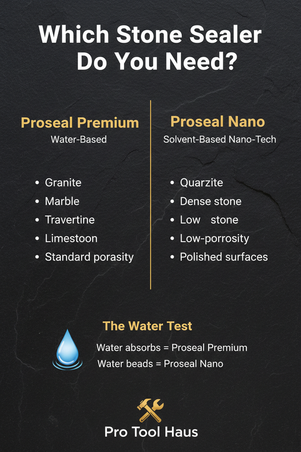 Infographic explaining difference between Tenax Proseal Premium and Nano