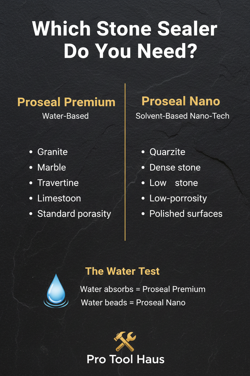 Infographic explaining difference between Tenax Proseal Premium and Nano