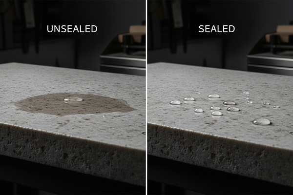 Quartzite example unsealed vs sealed