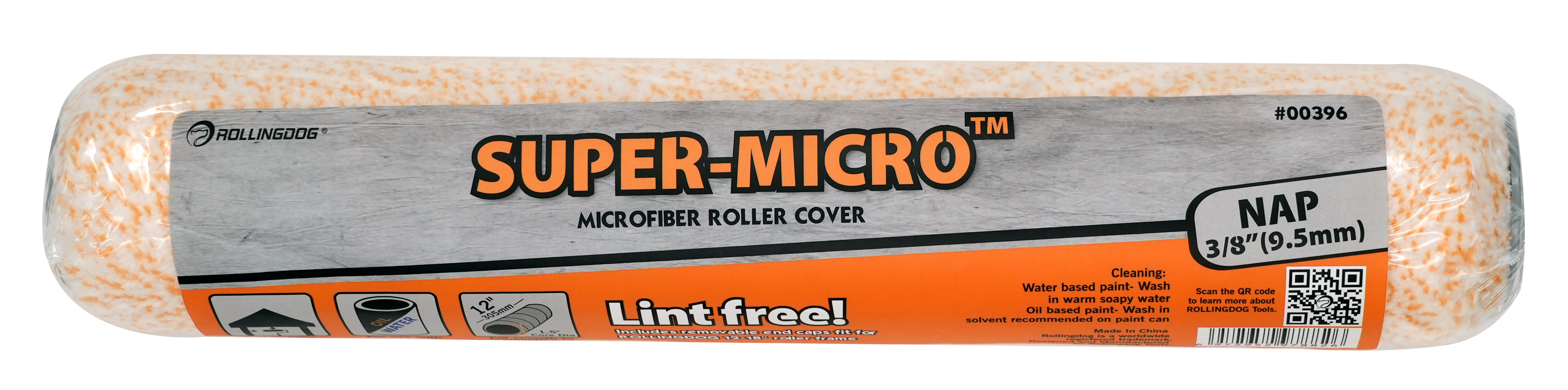 ROLLINGDOG USA SUPER-MICRO™ Microfiber Roller Covers – 3/8″ Nap, 1.5" Core Diameter for Smooth & Semi-Smooth Surfaces (Mul...