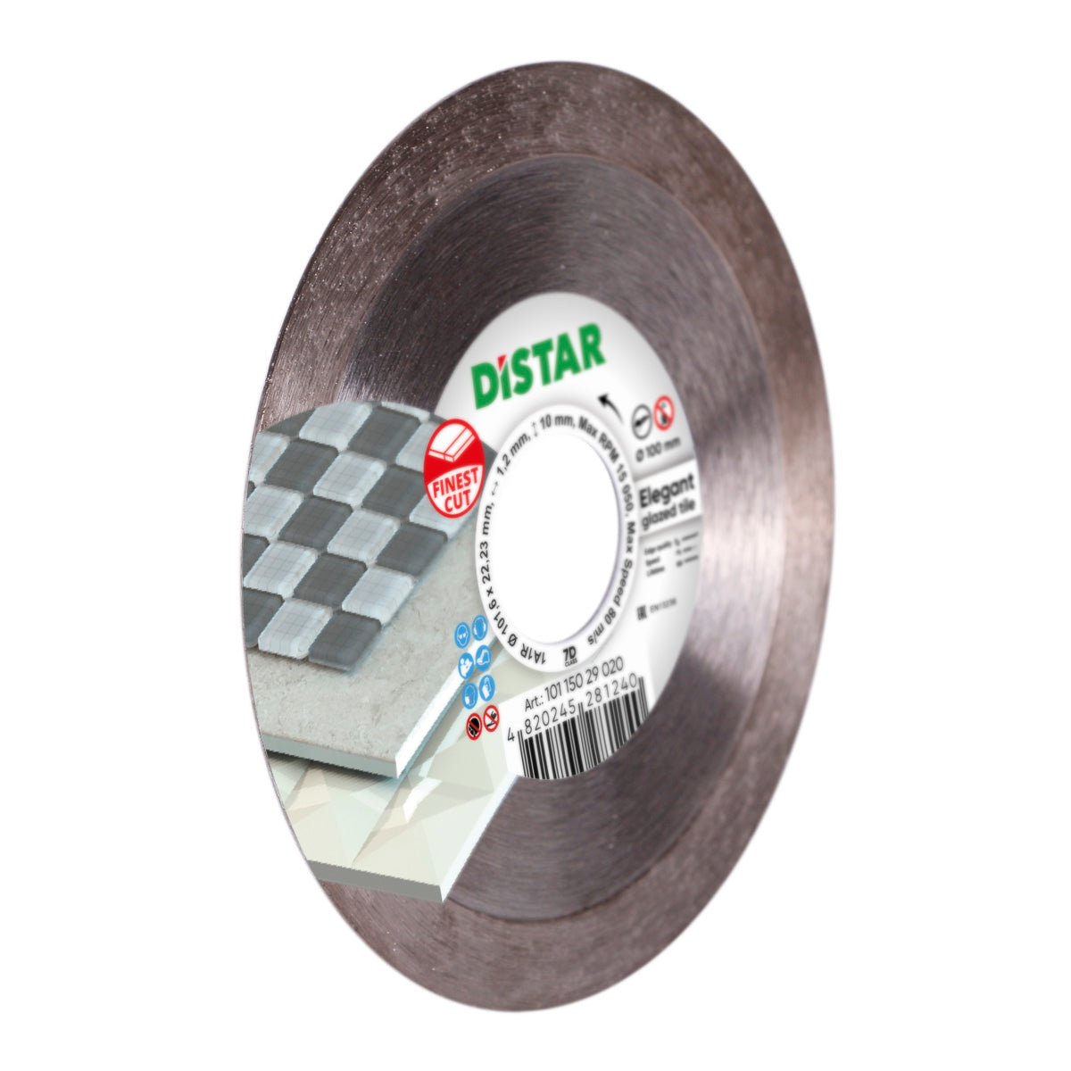 Close-up of Elegant 4 inch diamond blade with ultra-fine diamond bond