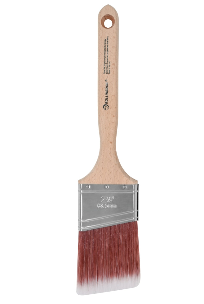 ROLLINGDOG USA A1000 Series Angular Paint Brush -  Machine Roughed, Synthetic Filament with Long Beech Wood Handle (Multip...