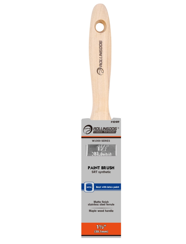 1.5 inch paint brush with maple wood handle and stainless steel ferrule