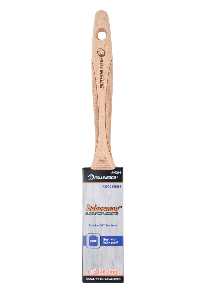 10266 1.5 inch DOBERMAN Paint Brush with Laser Engraved Beechwood Handle  “ X1000 Series