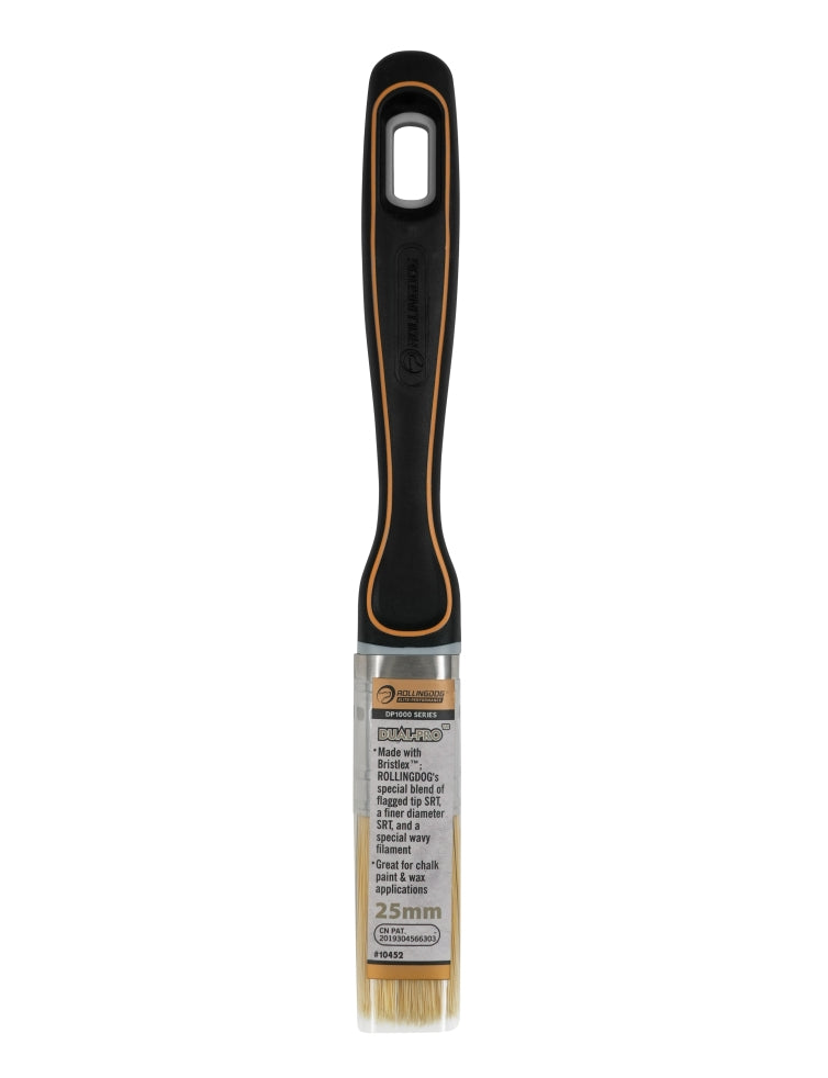 10452 1" DUAL-PRO™ paint brush with stainless steel ferrule and ergonomic rubber handle