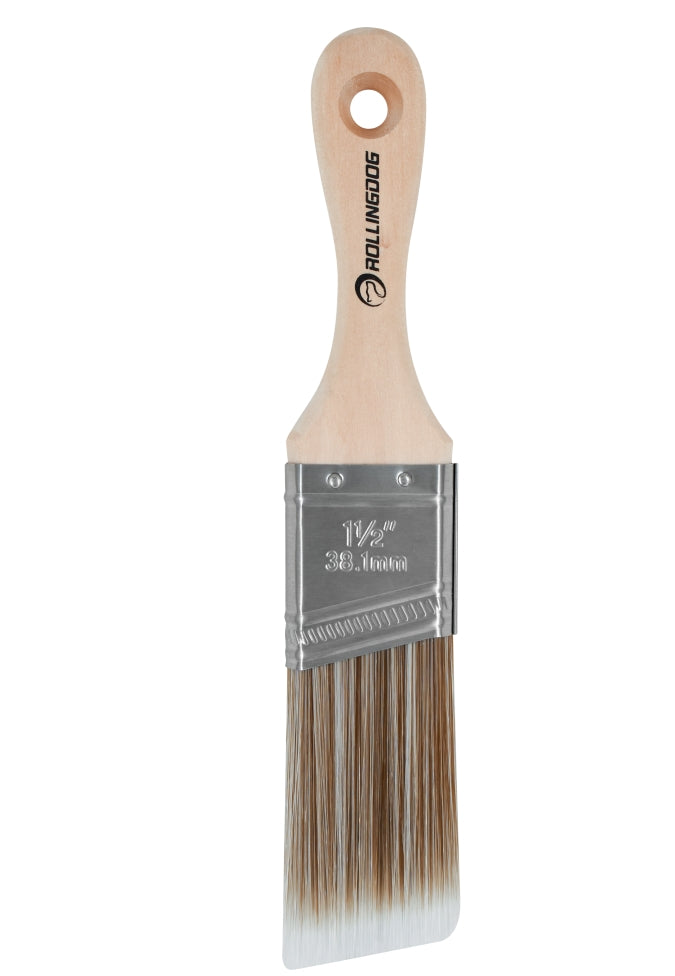10540-2 close up view of angular paint brush showing tapered bristles