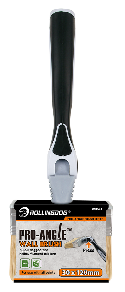 10574 4" PRO-ANGLE™ wall brush with stainless steel ferrule and ergonomic handle