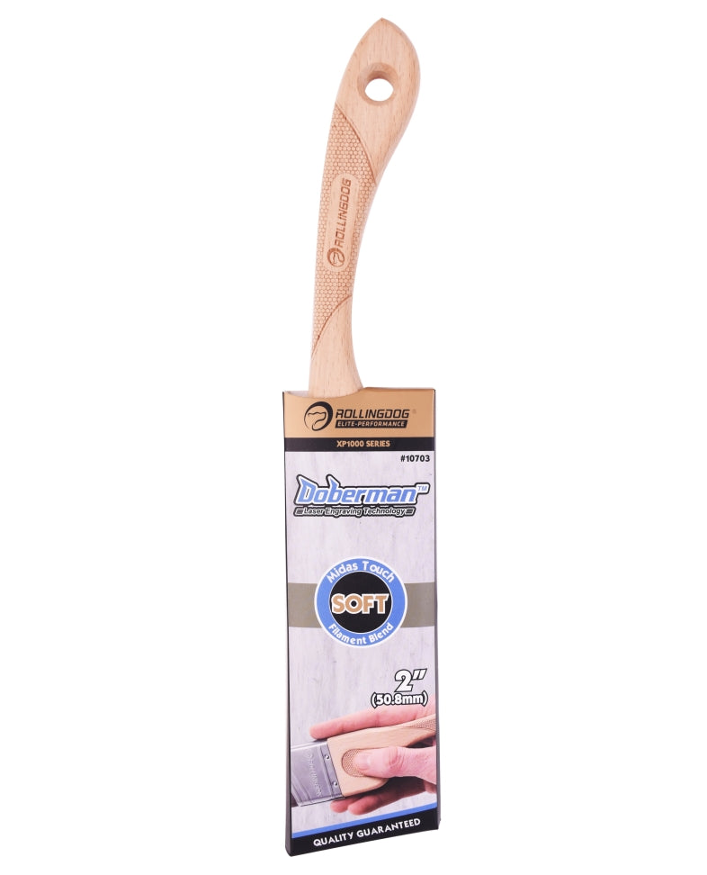 10703 2" DOBERMAN™ Midas Touch paint brush with nylon/polyester filaments and ergonomic handle