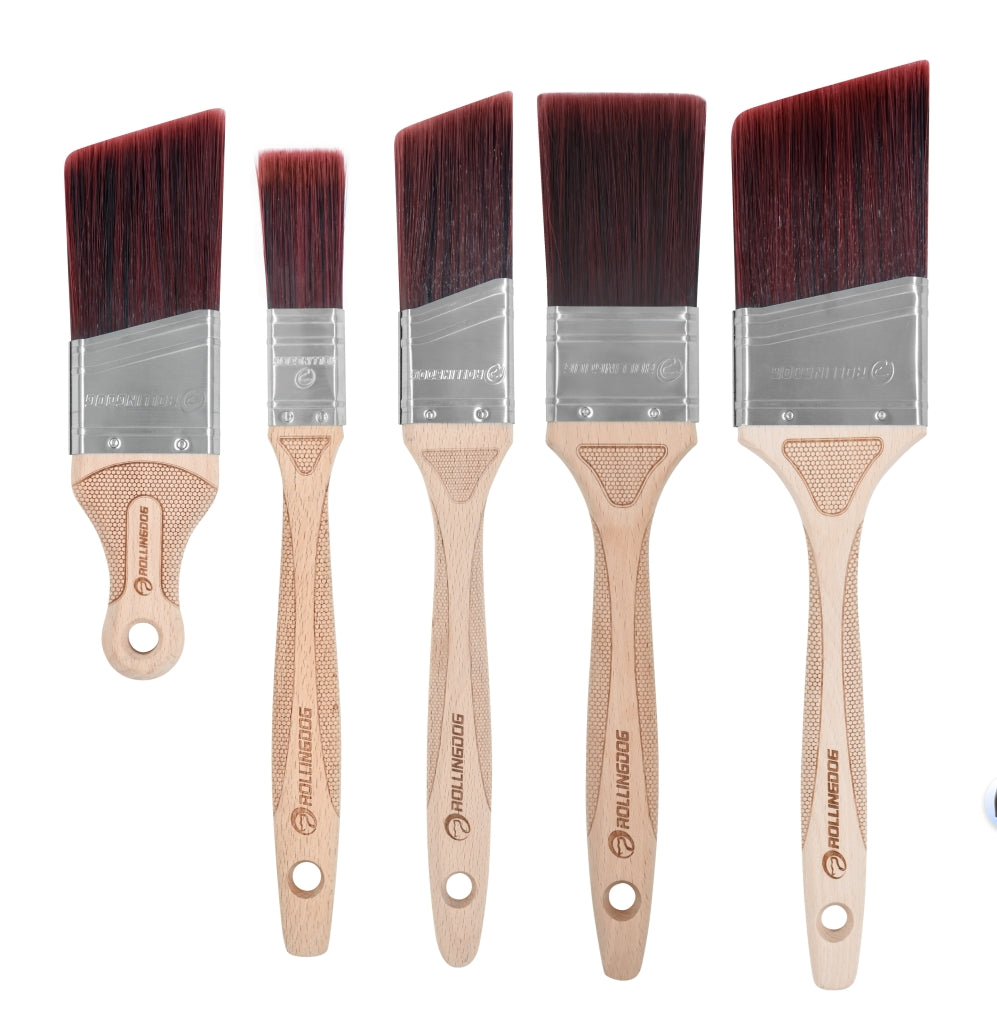 High-quality synthetic bristle paint brushes with ergonomic handles