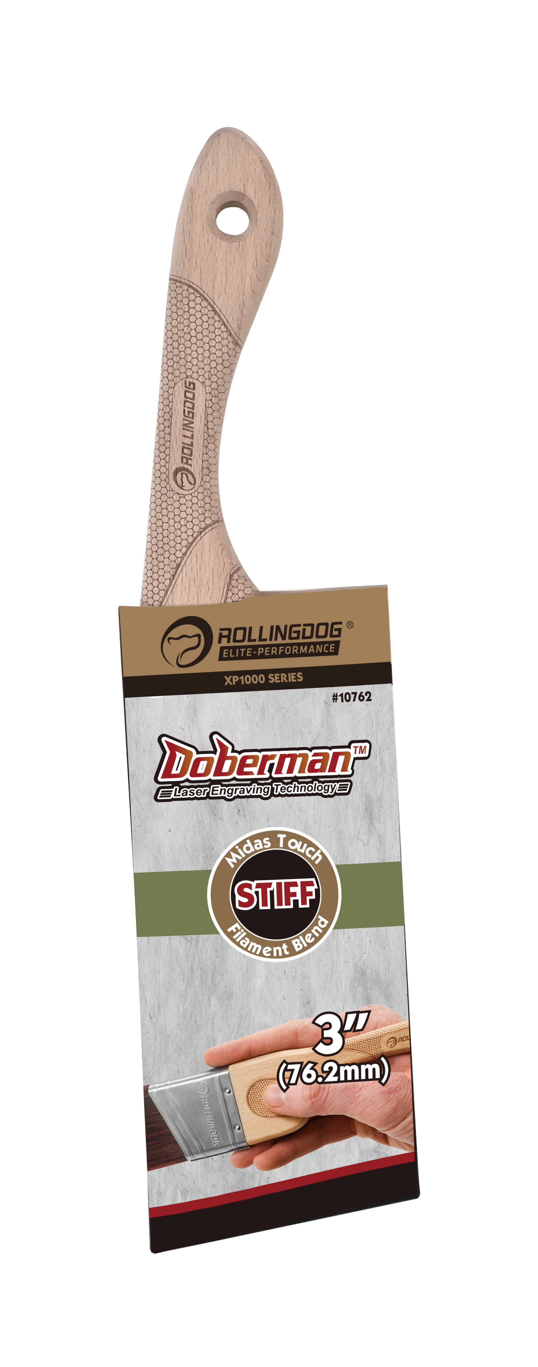 3" Doberman angular brush