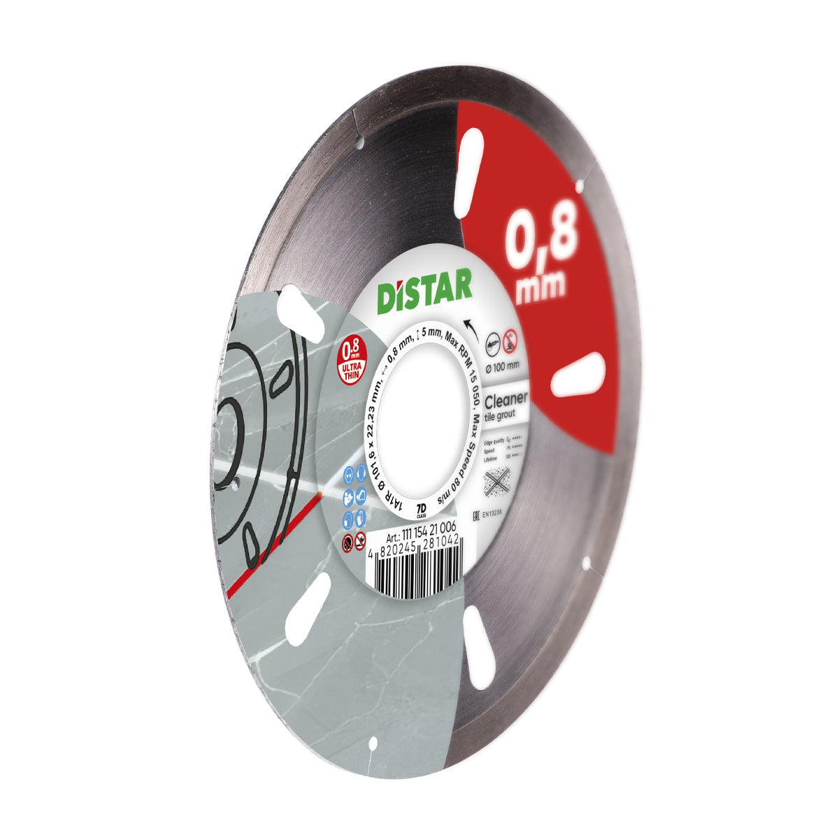 Close-up of Cleaner diamond blade with 0.8 mm thickness for tile seams