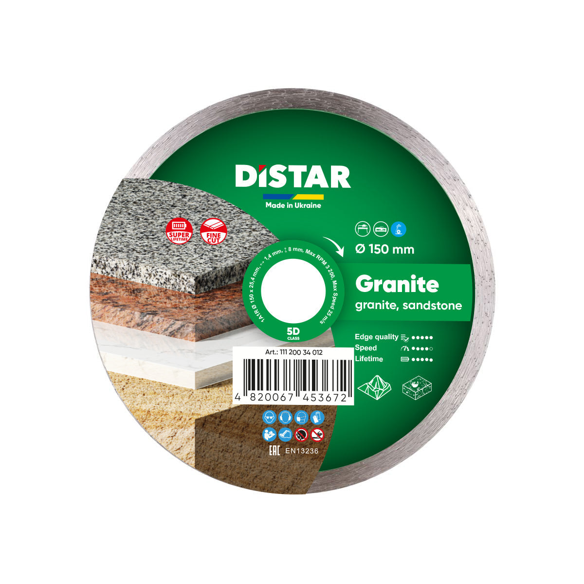 Diamond cutting disc with Distar branding on a white background