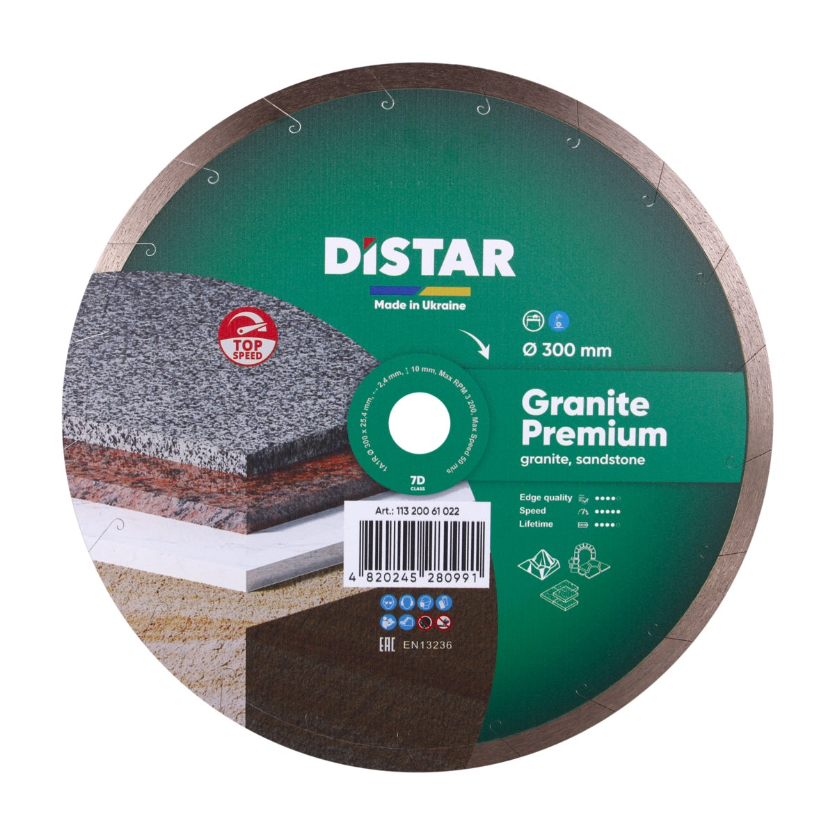Distar Granite Premium diamond cutting disc on a white background