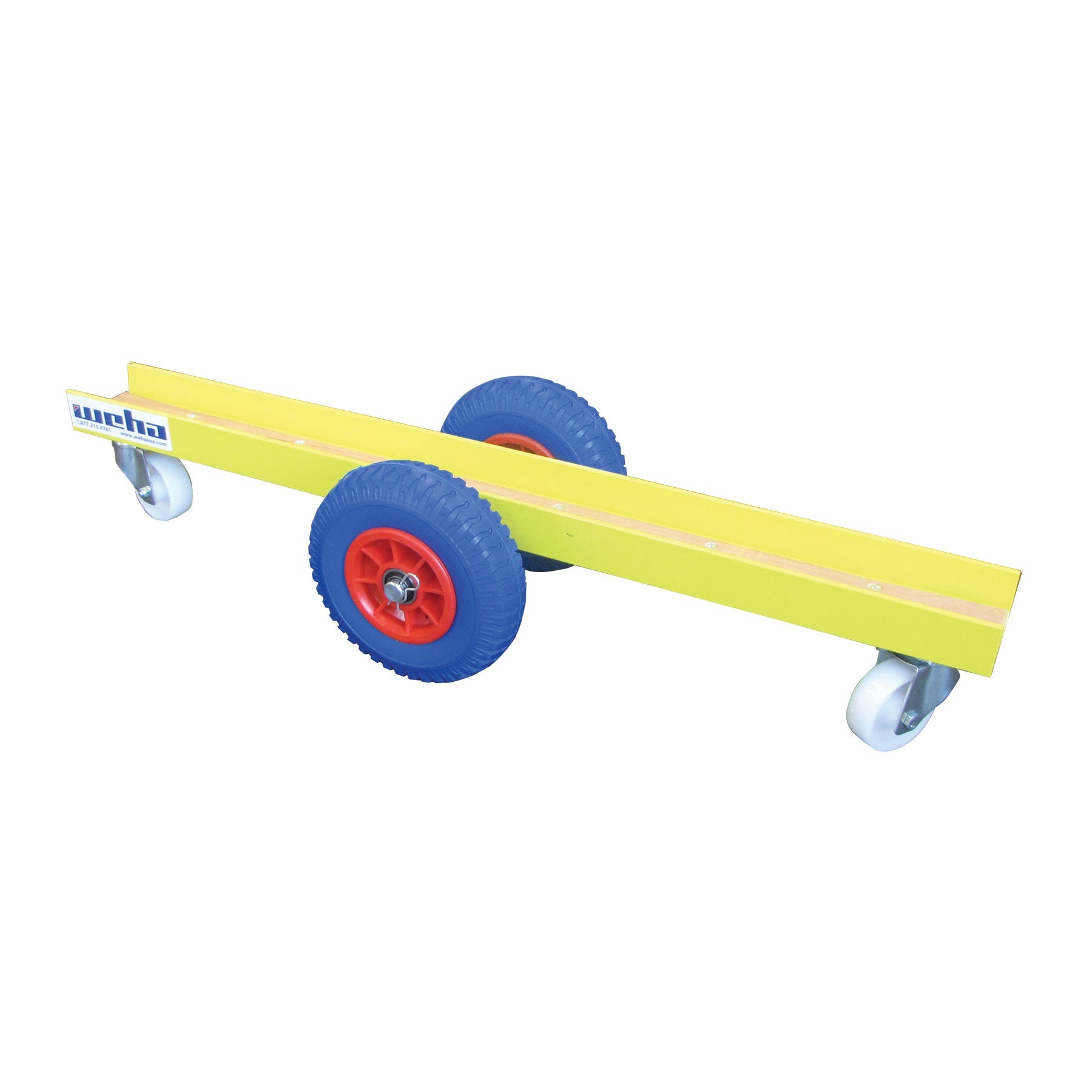 Weha 8" Safety Yellow Slab Dolly with 4 Wheels | Detail View | drywall | Pro Tool Haus