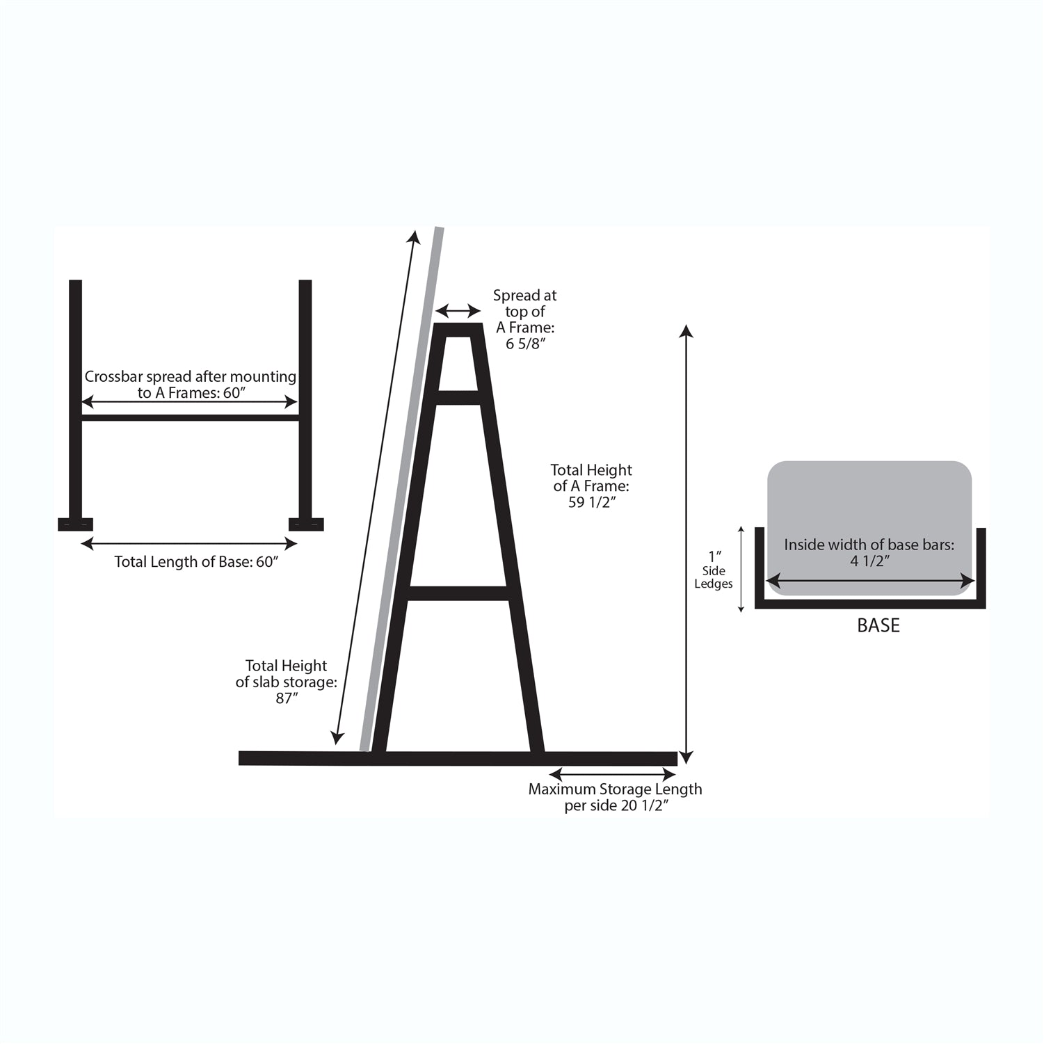 Weha Safety Blue Granite & Stone A-Frame Storage Rack Set with Crossbar | Application View | a frame | Pro Tool Haus