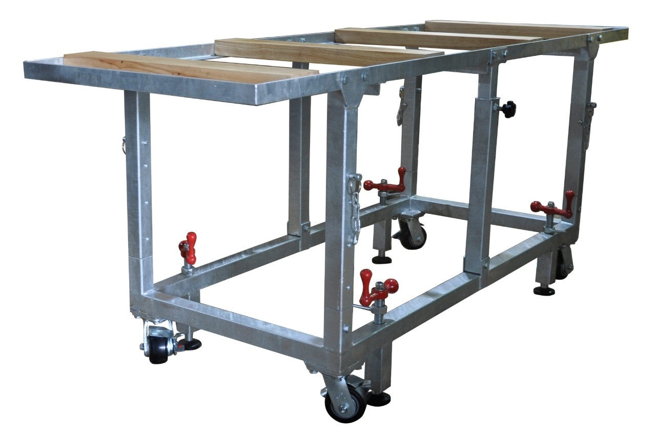 Weha 27" Adjustable Height Galvanized Fabrication Work Table | Detail View | adjustable | Pro Tool Haus