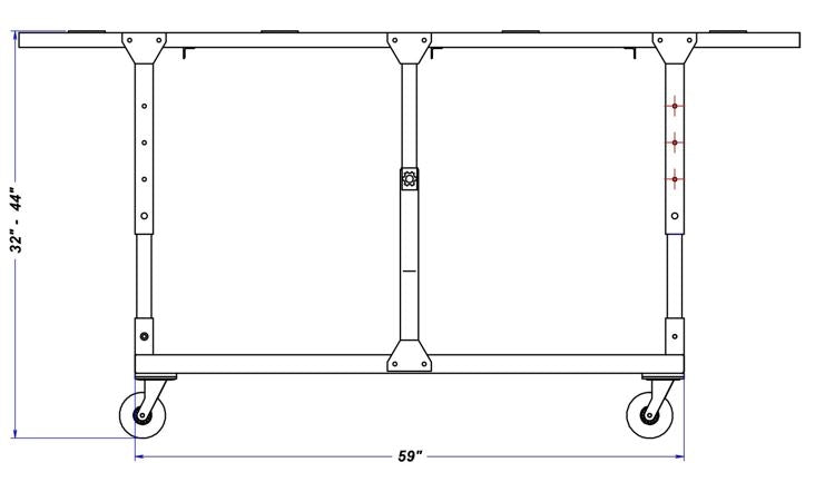 Weha 27" Adjustable Height Galvanized Fabrication Work Table | Feature Detail | adjustable | Pro Tool Haus