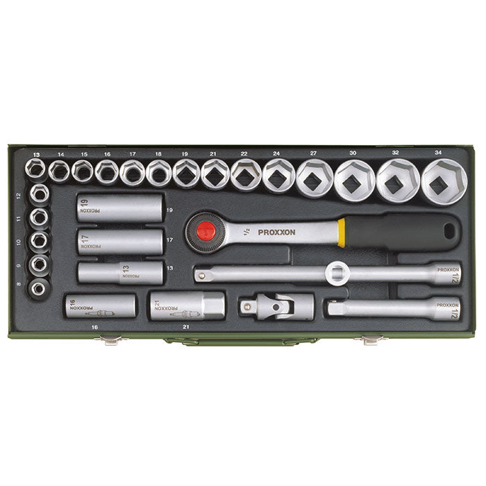 Proxxon 29-piece socket set for powerful mechanical work with 1/2" ratchet | Detail View | proxxon socket set | Pro Tool Haus