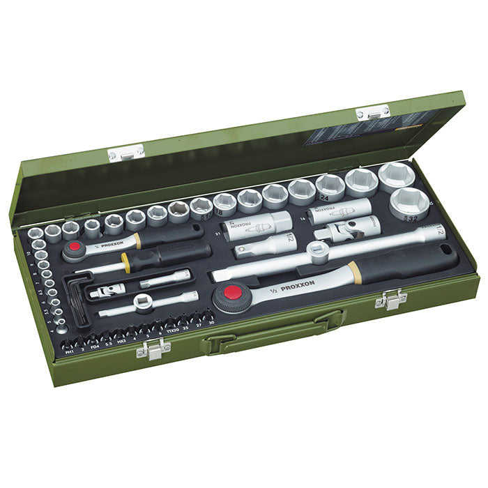 Proxxon 56-piece set with 1/4" and 1/2" ratchets | proxxon socket set | Pro Tool Haus