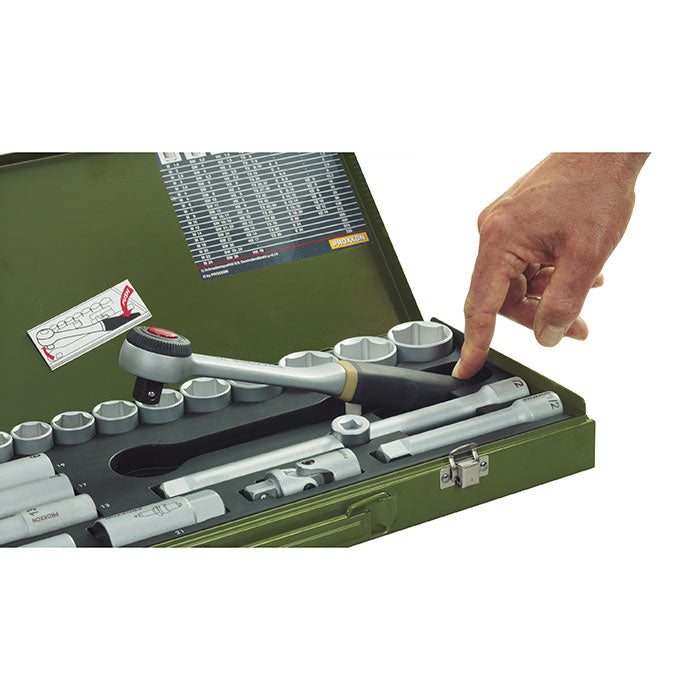 Proxxon 36-piece precision engineer's set with 1/4" ratchet | Feature Detail | proxxon socket set | Pro Tool Haus