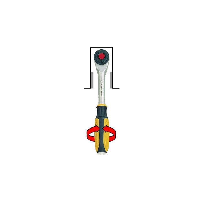 Proxxon Rotary Ratchet 3/8" — 52-Tooth Fine Drive with Offset Function & Quick Release (No. 23083)