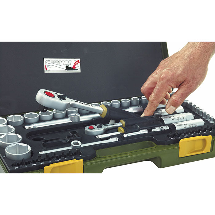 Proxxon 65-piece complete set for imperial sizes with 1/4" and 1/2" baton ratchets | Feature Detail | proxxon socket set |...