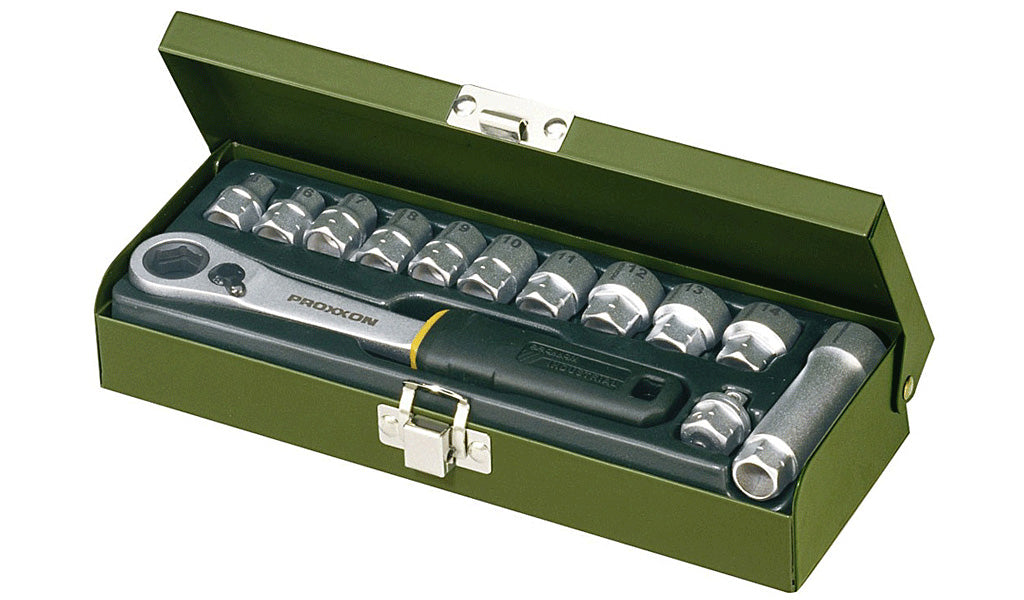 Proxxon Specialist Workshop Set 1/4" — 13-Piece with Ratchet & Tubular Spanners, 5.5–14mm (No. 23602)