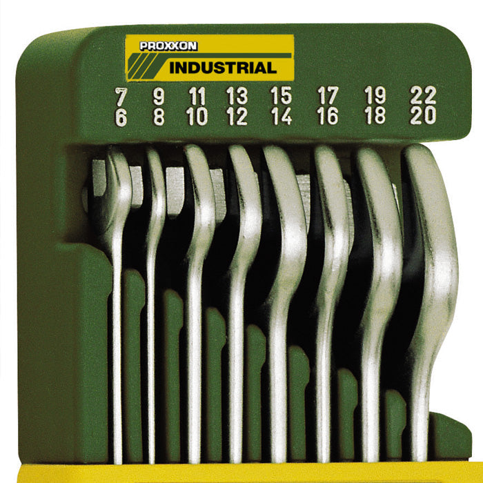 Proxxon SlimLine Open-End Spanner Set with Holder — 8-Piece Metric, 6–22mm (No. 23800)