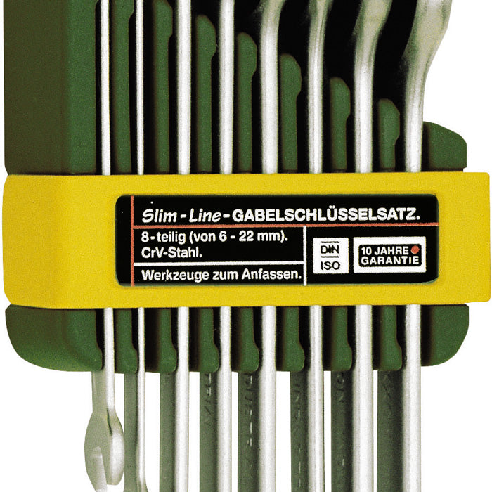 Proxxon SlimLine Open-End Spanner Set with Holder — 8-Piece Metric, 6–22mm (No. 23800)