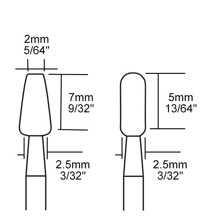 Proxxon Silicon carbide mounted points 2 pcs., flame and taper | Detail View | Pro Tool Haus