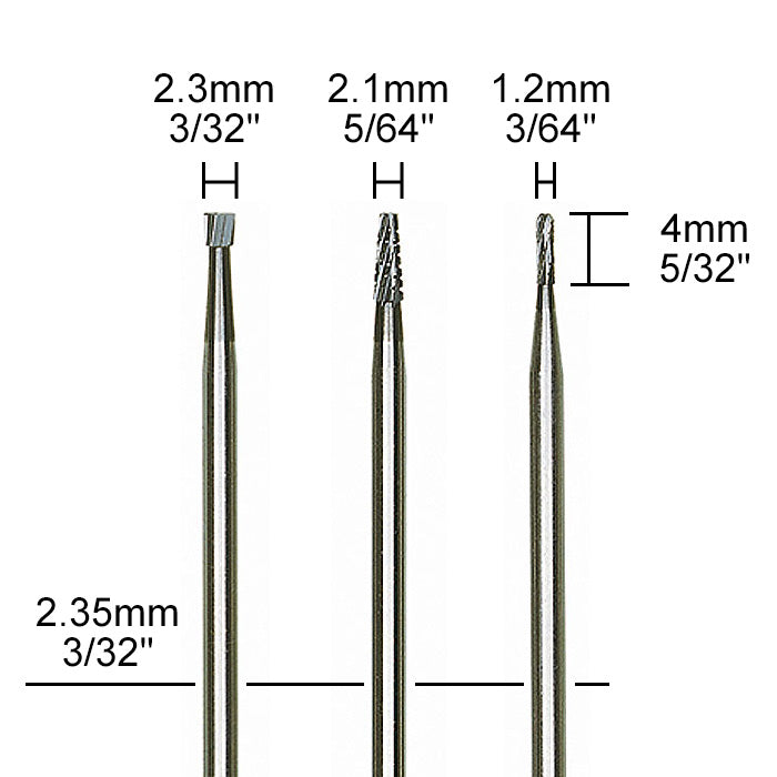Proxxon Set of Tungsten carbide cutters, 3 pcs. | Detail View | Pro Tool Haus