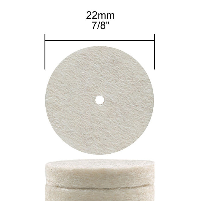 Proxxon Felt polishing wheels, 10 pcs., Ø 7/8" x 5/32" | Feature Detail | Pro Tool Haus