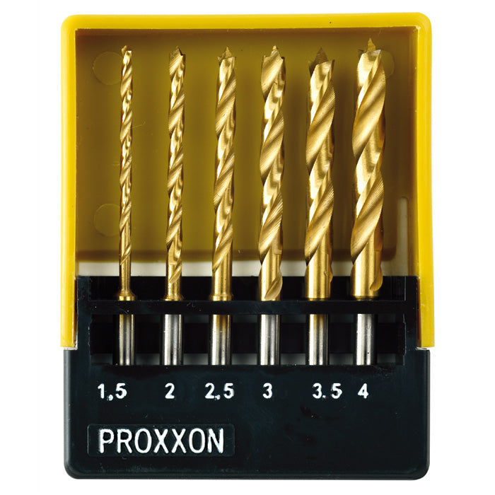 Proxxon HSS twist drill set, titanium nitrate coated with brad point | Pro Tool Haus
