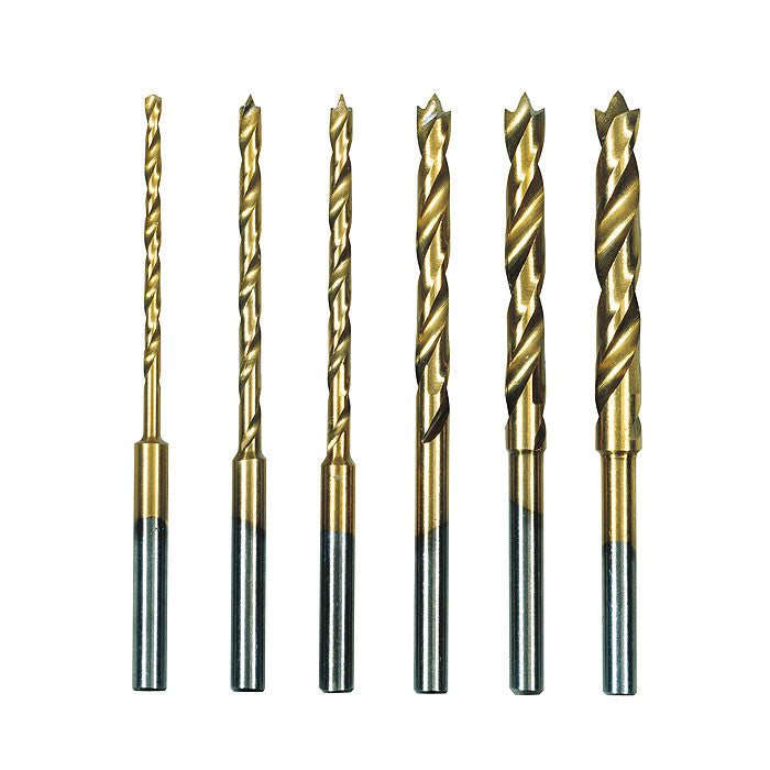 Proxxon HSS twist drill set, titanium nitrate coated with brad point | Detail View | Pro Tool Haus
